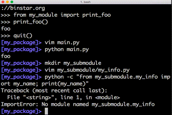 Animated GIF of adding an __init__.py file to a folder to fix a Python ImportError