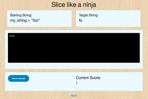 Animated gif of Slice Like a Ninja